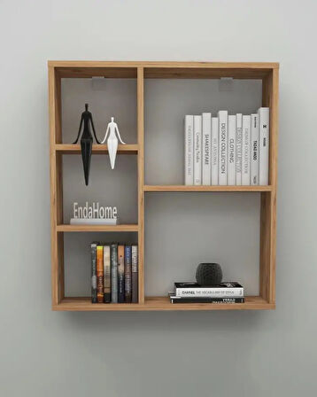 Reyo Enda Home Myra 5 Gözlü Çok Amaçlı Modern Duvar Rafı Atlantik Çam