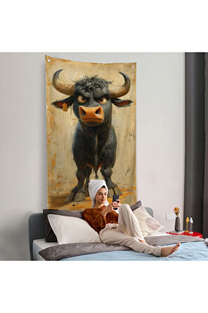 Agresif Boğa Duvar Örtüsü-7810