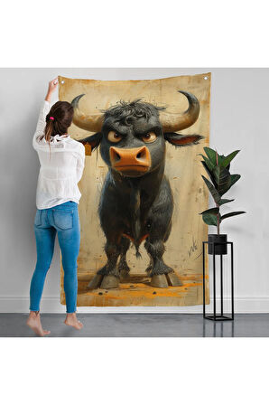 Agresif Boğa Duvar Örtüsü-7810