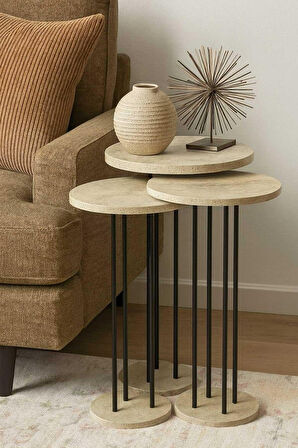 Reyo Falez Terra Zigon Sehpa Traverten