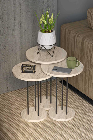 Reyo Falez Terra Zigon Sehpa Traverten