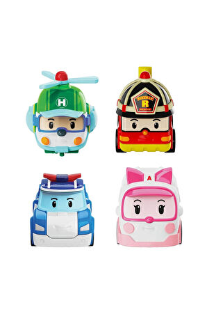 Dönüşebilen Oyuncak Robocar Poli 4 Lü Set Roy Poli Helly Amber