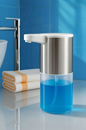 Hs500 Sensörlü Sıvı Sabunluk – 330 Ml, Köpük Ve Sıvı Sabun Uyumlu, Paslanmaz,