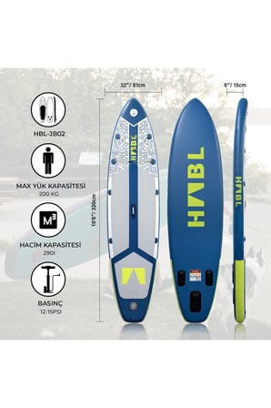 Şişme Sup Board/ Stand Up Paddle Board 81*320*15cm Full Set Mavi