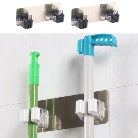 Pratik Organizer 4'lü Yapışkanlı Fırça, Paspas ve Mop Sabitleyici
