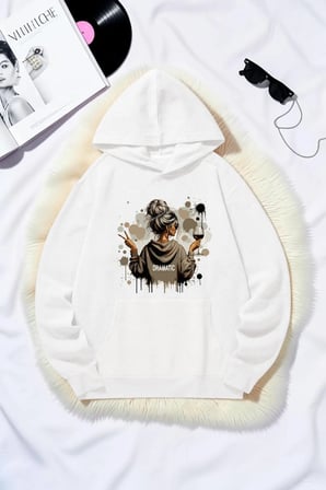 Unisex Dramatic Baskılı Oversize Hoodie Kapüşonlu Sweatshirt