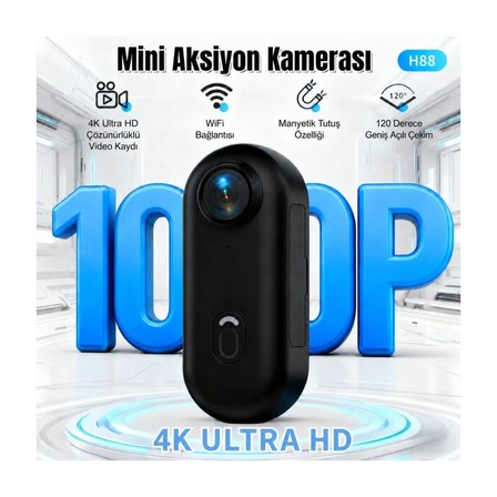 H88 Mini Wifi Vlog Kamerası Motor Spor Aksiyon Kamerası 1080P Full Hd 120° Açı