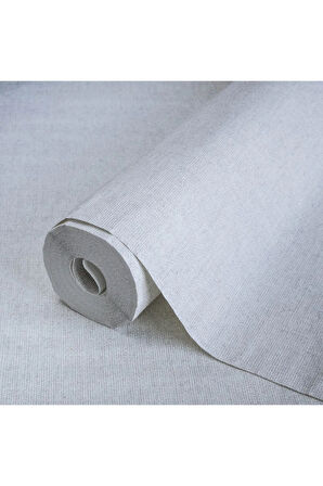 Düz Keten Tekstil Dokulu Duvar Kağıdı - Beyaz, Seven 7816-1