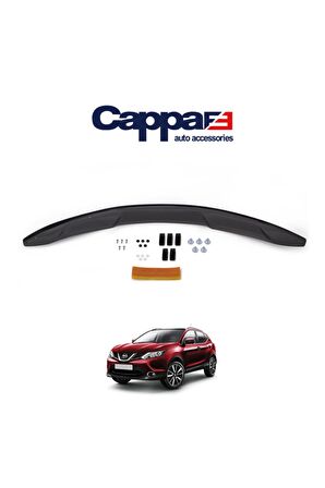 Nissan Qashqai Ön Kaput Koruyucu Rüzgarlığı 4mm Akrilik (abs) Piano Black 2014-2016