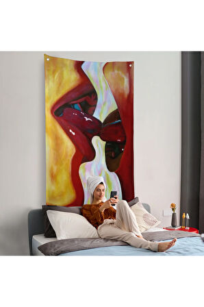 Öpüşen Çift Duvar Örtüsü-7816