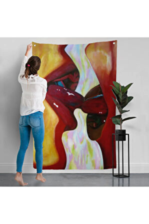 Öpüşen Çift Duvar Örtüsü-7816