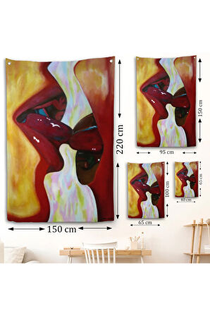 Öpüşen Çift Duvar Örtüsü-7816