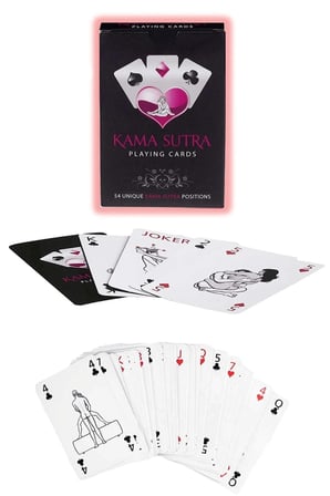 Arias Closet Sexy Görselli Oyun Kartı Kama Sutra Siyah Ağız Topu Maske Set