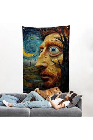 Vincent van Gogh Tarzı Portre Duvar Örtüsü-7817