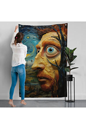 Vincent van Gogh Tarzı Portre Duvar Örtüsü-7817