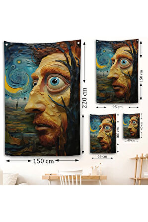 Vincent van Gogh Tarzı Portre Duvar Örtüsü-7817