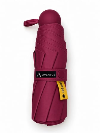 Aventus 8 Telli Kapsül Şemsiye Güneş Şemsiyesi UV Korumalı Bordo