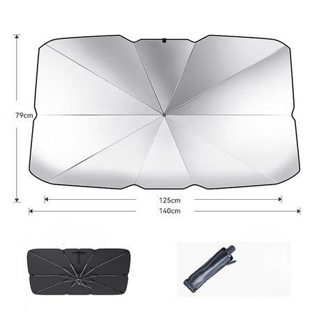 Mi'umbrella Araç Ön Cam Güneşliği Katlanabilir Saplı, Dikiz Aynası Yırtmaçlı