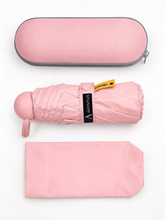 Aventus 8 Telli Kapsül Şemsiye Güneş Şemsiyesi UV Korumalı Pembe