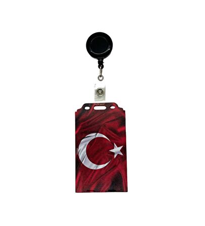 Türk Bayarğı Temalı Dikey Kart Kabı Kart Koruyucu