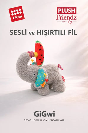Plush Friendz Serisi Sesli ve Hışırtılı Peluş Fil Köpek Oyuncağı - Küçük Irk