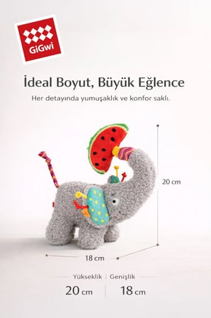 Plush Friendz Serisi Sesli ve Hışırtılı Peluş Fil Köpek Oyuncağı - Küçük Irk