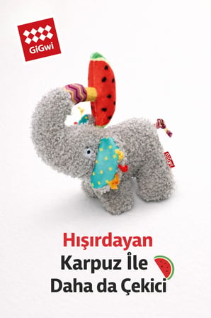Plush Friendz Serisi Sesli ve Hışırtılı Peluş Fil Köpek Oyuncağı - Küçük Irk