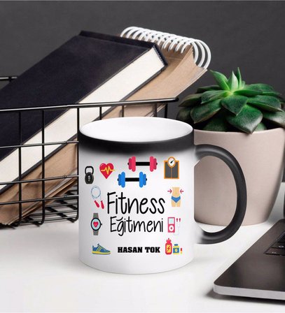 Fitness Eğitmeni Kupa Bardağı Sihirli (Beyaz)