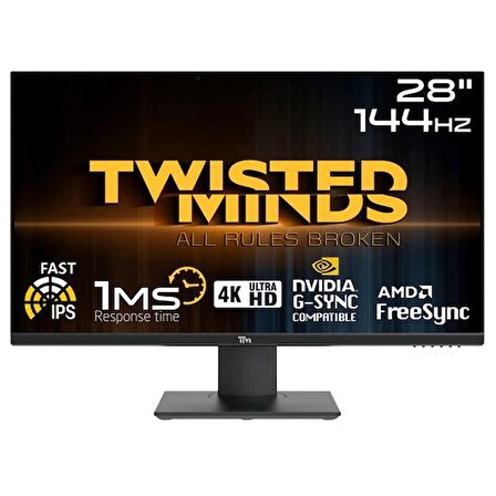 TWISTED MINDS 28 TM28EUI UHD 4K 144Hz 1MS HDMI DP GSYNC PS/XBOX RGB IPS GAMİNG MONİTÖR