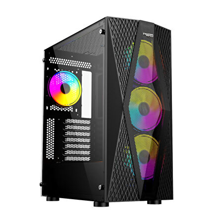 Twisted Minds TM-210XL-P1 KP650P 4x12Cm RGB Fan 650W Mesh Gaming (Oyuncu) Kasa