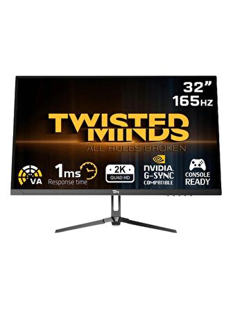 TWISTED MINDS 32” TM32QHD165VA QHD 165HZ 1MS HDMI DP HDR FAST VA FREESYNC/ADAPTIVE-SYNC ÇERÇEVESİZ GAMING MONİTÖR