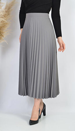 SORALLİNE KADIN PLİSOLEY ETEK 90 CM BOYUNDA ASTARLI MEVSİMLİK ÜRÜN 781 KAHVE