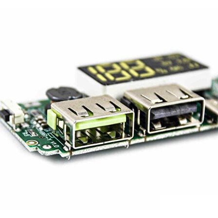 LEDli Çift USB 5V 2.4A Micro/Type-C/Lightning USB'li Powerbank Modülü