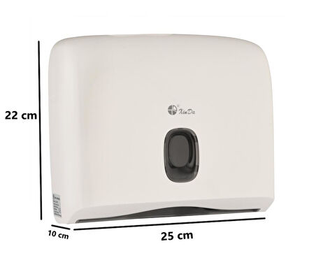 Omnipazar Xinda ZJH230 Plastik Z Katlı Kağıt Havlu Dispenseri 200'lü Beyaz