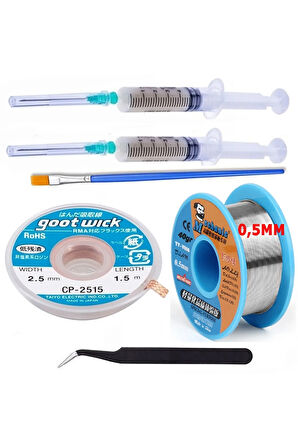 Mechanic Lehim Teli 63SN/37PB Uyumlu Flux %1-3 40GR 05MM CP2515-2,5  Set1 Eğik Cımbız 6in1 Arada