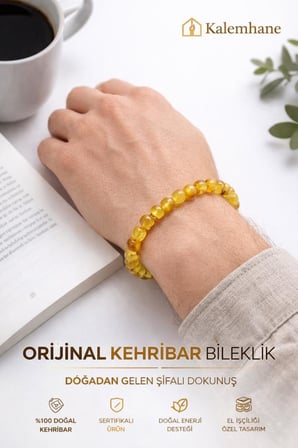 Orjinal Kehribar Bileklik ve Kutusu