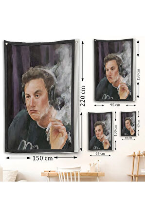 Sigara İçen Elon Musk Duvar Örtüsü-7822