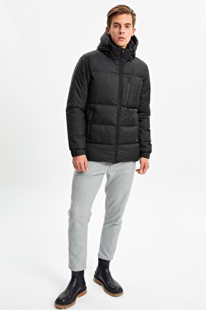 River Club Erkek Çıkma Kapüşonlu Su Ve Rüzgar Geçirmez Kışlık Şişme Mont DM-400