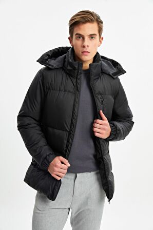 River Club Erkek Çıkma Kapüşonlu Su Ve Rüzgar Geçirmez Kışlık Şişme Mont DM-400