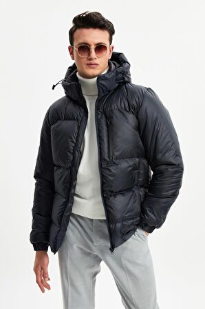 River Club Erkek Çıkma Kapüşonlu Su Ve Rüzgar Geçirmez Kışlık Şişme Mont DM-400