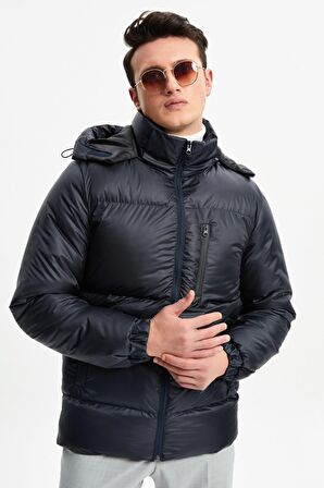 River Club Erkek Çıkma Kapüşonlu Su Ve Rüzgar Geçirmez Kışlık Şişme Mont DM-400