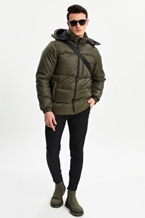 River Club Erkek Çıkma Kapüşonlu Su Ve Rüzgar Geçirmez Kışlık Şişme Mont DM-400