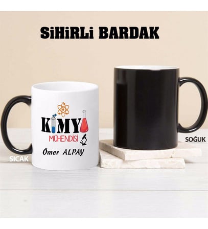 Kimya Mühendisi Kupa Bardağı Sihirli (Beyaz)