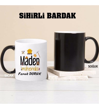 Maden Mühendisi Kupa Bardağı Sihirli (Beyaz)