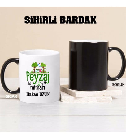 Peyzaj Mimarı Kupa Bardağı Sihirli (Beyaz)