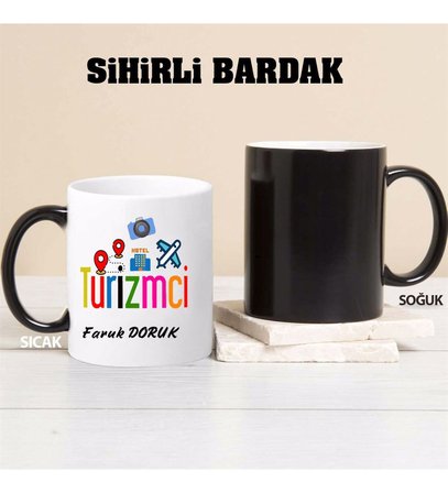 Turizmci Kupa Bardağı Sihirli (Beyaz)