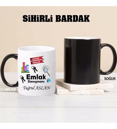 Emlak Danışmanı Kupa Bardağı Sihirli (Beyaz)