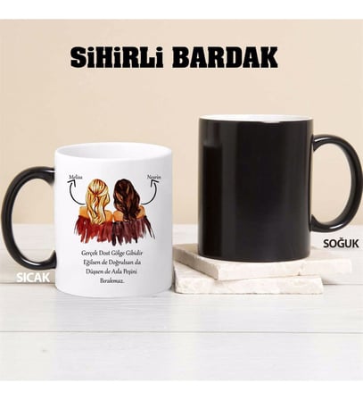 Arkadaşa  Kupa Bardağı Sihirli (Beyaz)