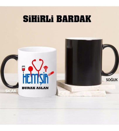 Hemşir Kupa Bardağı Sihirli (Beyaz)