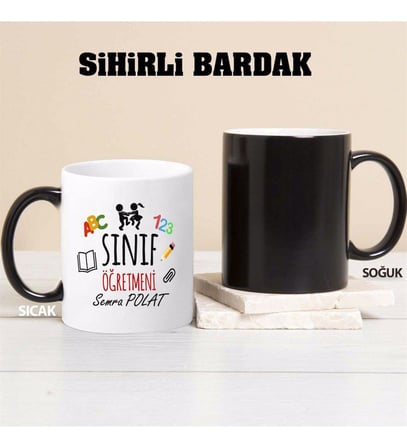 Sınıf Öğretmeni Kupa Bardağı Sihirli (Beyaz)